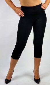 Legginsy 3/4 - czarne rybaczki - 414