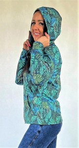 Bluza z kapturem - zielone liście, MAX - 4XL, 5XL - 328