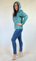 Bluza z kapturem - zielone liście - 383