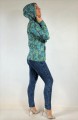 Bluza z kapturem - zielone liście - 383