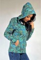 Bluza z kapturem - zielone liście - 383