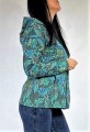 Bluza z kapturem - zielone liście - 383