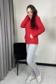 bluza kaptur i kieszenie - 378 - czerwona