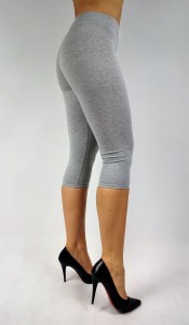 Legginsy 3/4 - jasny szary rybaczki - 414   
