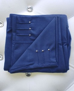 Spodnie bawełniane 3/4, dżety - niebieski jeans - 127   